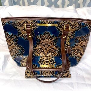 Brahmin Medium Asher Tote in Navy Fresco